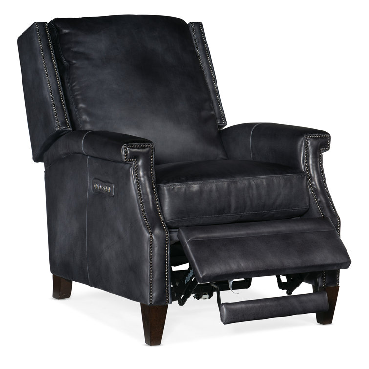Checkmate Champion Blue Leather Handcrafted Recliner