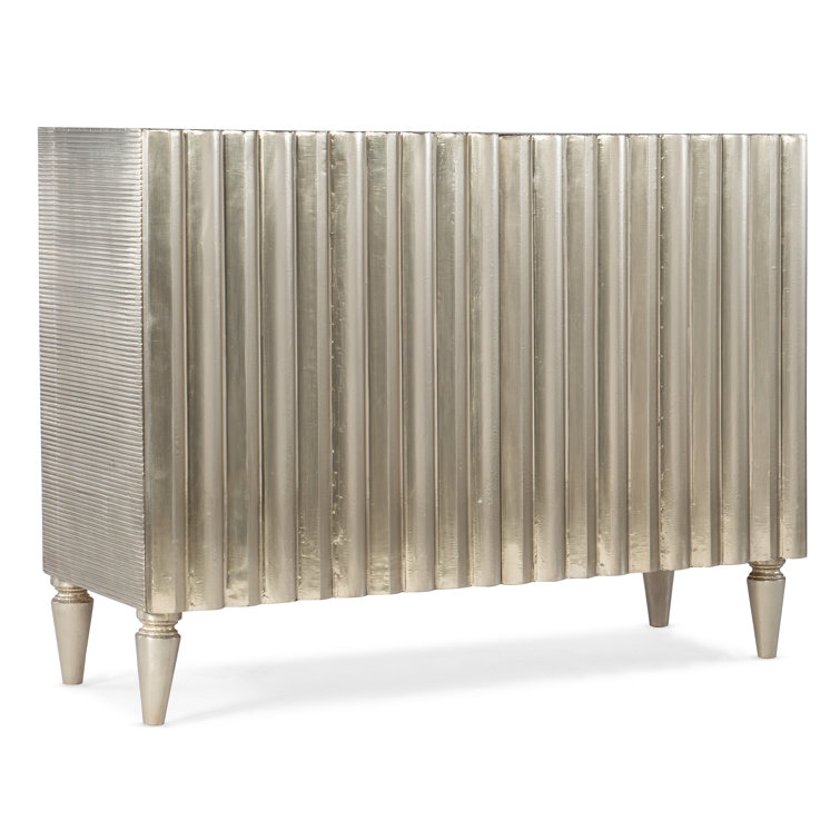 Contemporary 48'' Silver German Silver Foil Sideboard