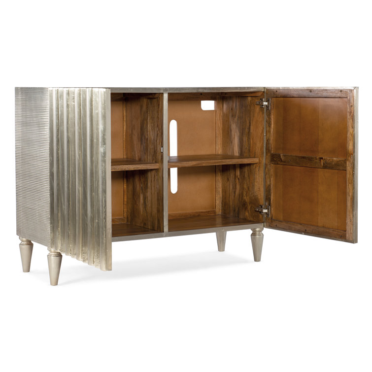 Contemporary 48'' Silver German Silver Foil Sideboard