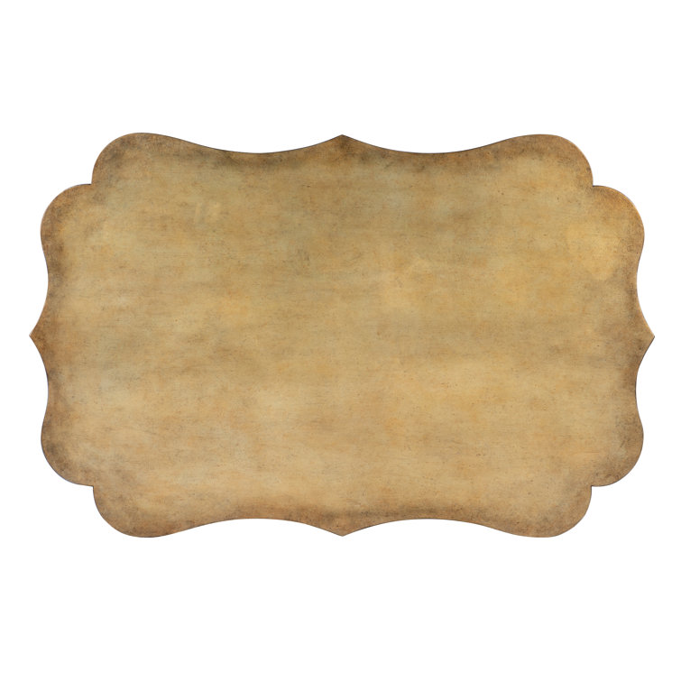 Traditional Gold Quatrefoil 53.5" Wood Coffee Table