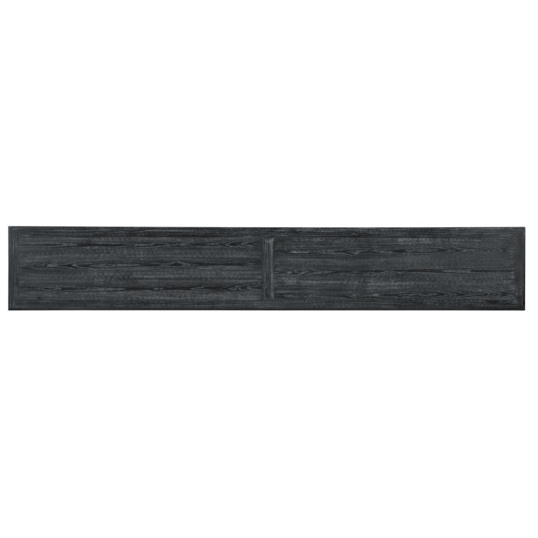 Thunber Dark Charcoal Solid Wood Console Table with Storage