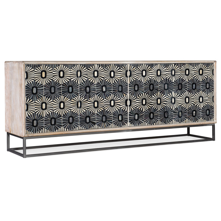Melange 79.5'' Gray and White Solid Wood Sideboard
