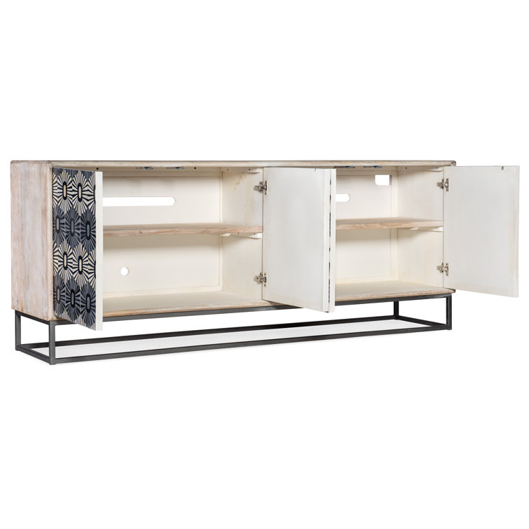 Melange 79.5'' Gray and White Solid Wood Sideboard