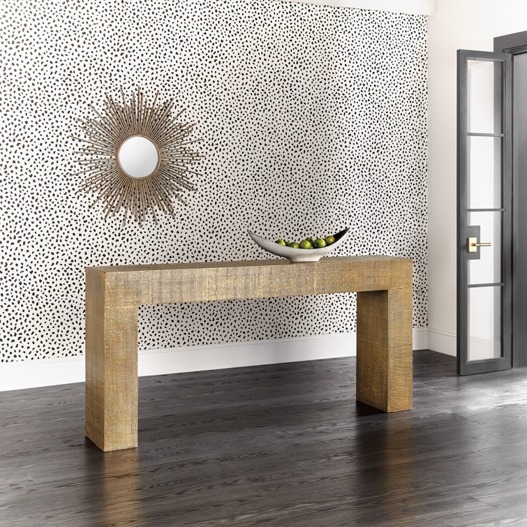 Gold Rectangular Transitional Wood Console Table