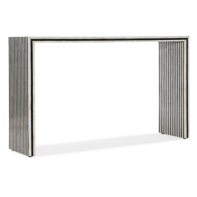 Black and White Rectangular Wood Metal Console Table