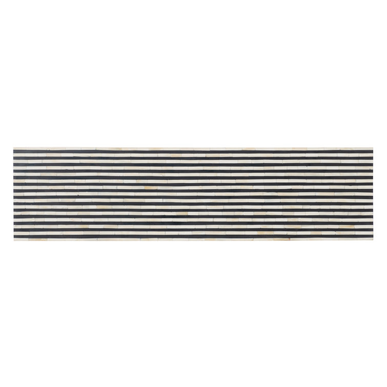 Black and White Rectangular Wood Metal Console Table