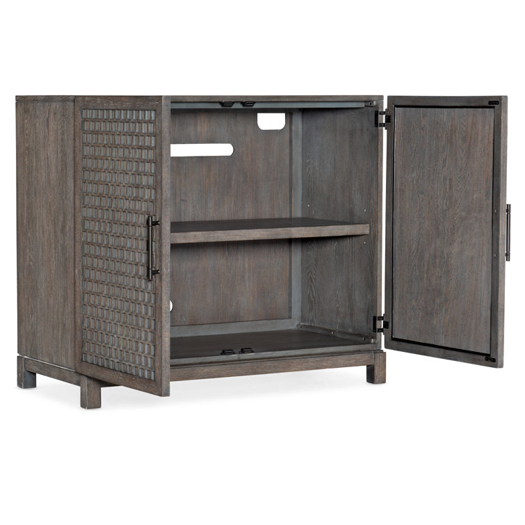 Gray Hardwood Transitional 2-Door Accent Cabinet