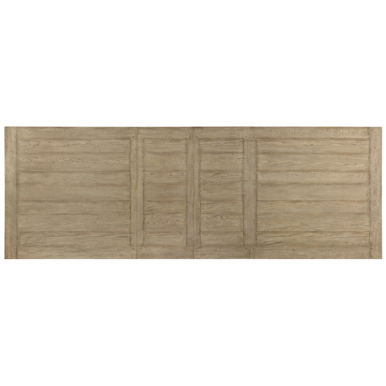 Beige and Gray Extendable Rectangular Wood Dining Table