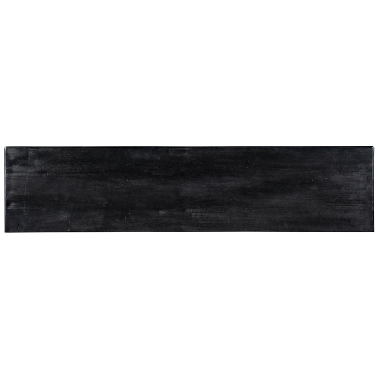 Black and Gold Mango Wood Media Console with Cabinet