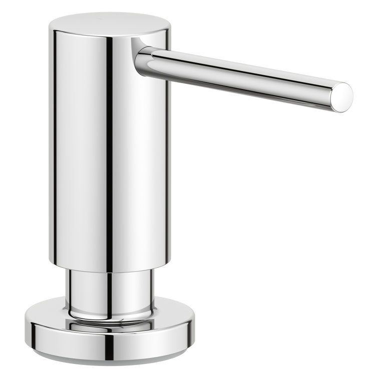 Polished Chrome Modern Kitchen Soap Dispenser with Spring Loaded Feature