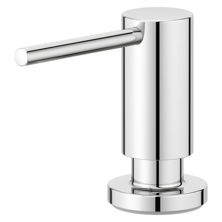 Polished Chrome Modern Kitchen Soap Dispenser with Spring Loaded Feature