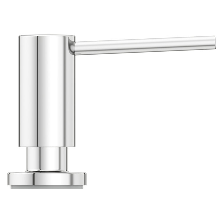 Polished Chrome Modern Kitchen Soap Dispenser with Spring Loaded Feature