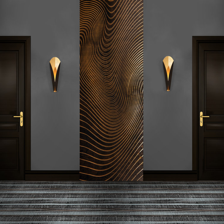 Fleur Bronze Gold Leaf Dimmable LED Wall Sconce with White Diffuser