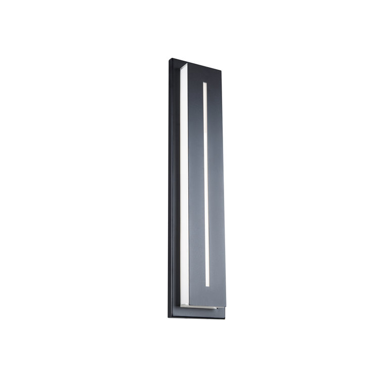 Midnight Black Aluminum LED Outdoor Wall Light, 26 Inches
