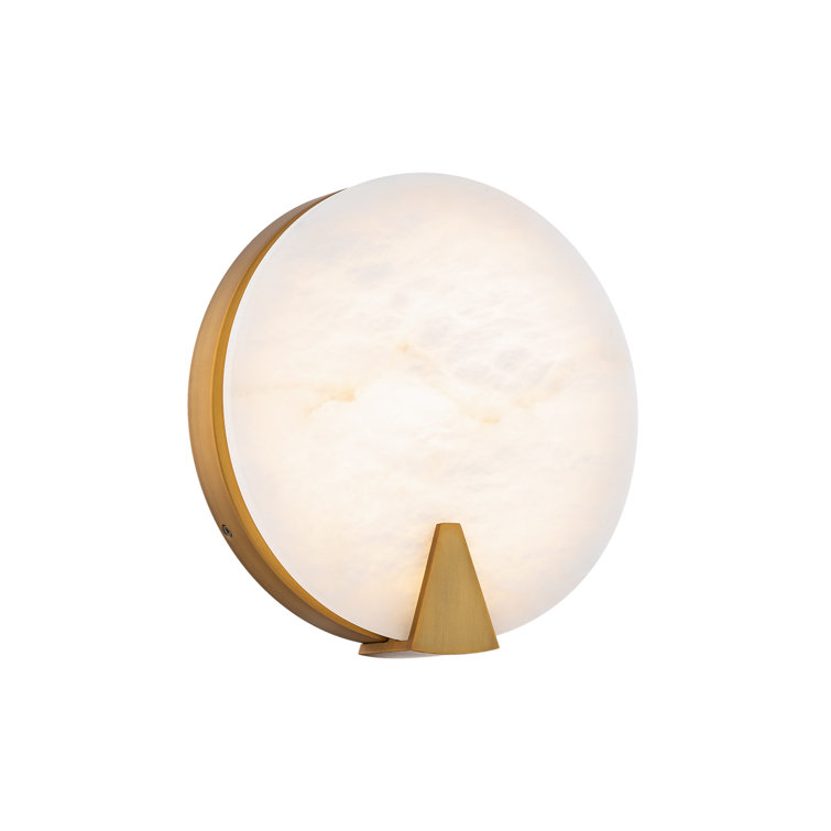 Aged Brass and Alabaster LED Wall Sconce