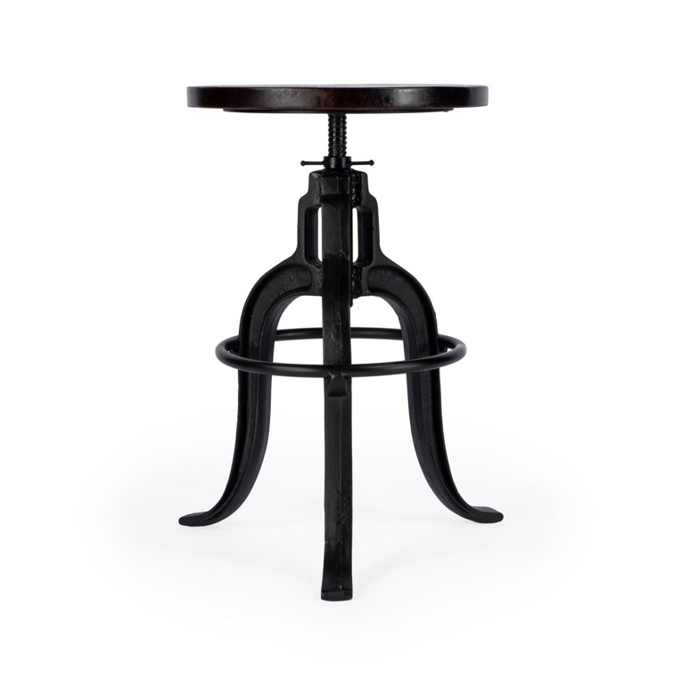 Industrial Dark Brown Adjustable Iron Bar Stool