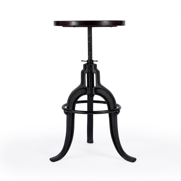 Industrial Dark Brown Adjustable Iron Bar Stool