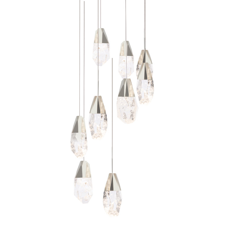 Martini Optic Haze Nickel LED Multi-Light Indoor/Outdoor Pendant