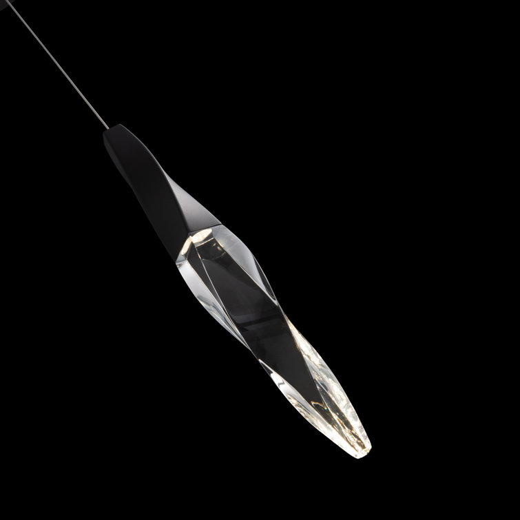 Polished Nickel Crystal LED Mini Pendant Light