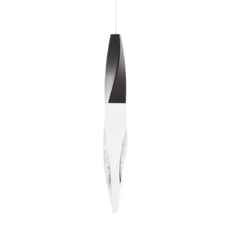 Kindjal Crystal Icicle 18" LED Pendant in Black for Indoor/Outdoor