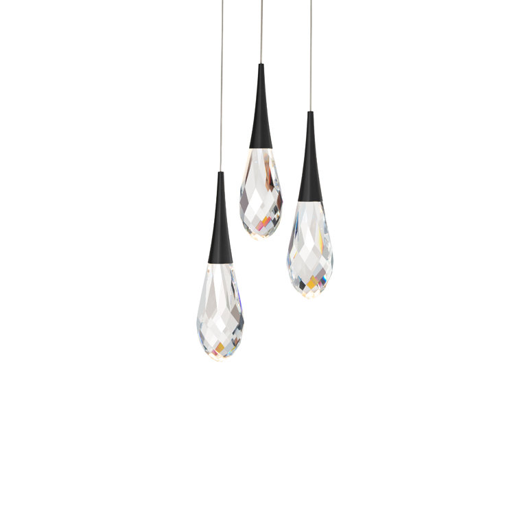 Black Crystal LED Globe Pendant Light for Indoor/Outdoor