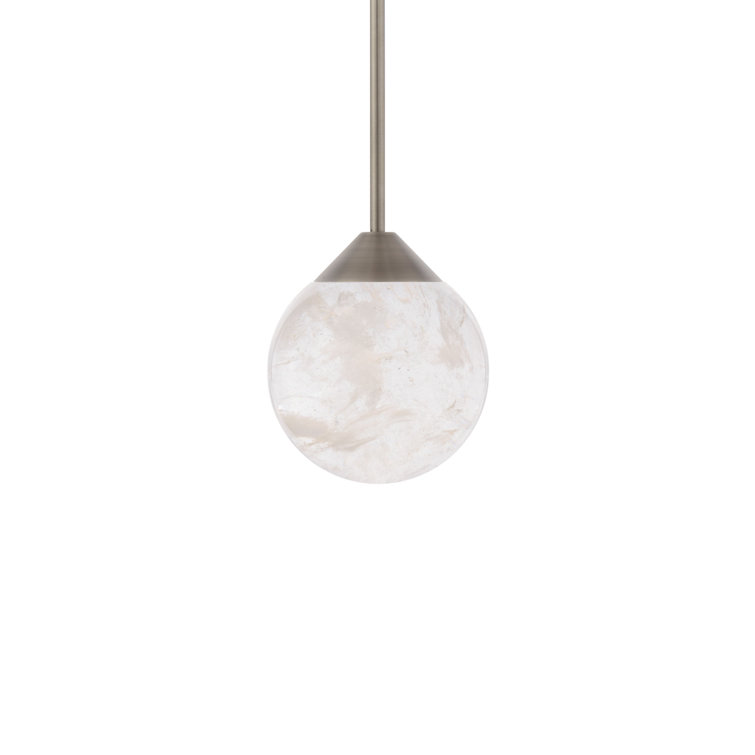 Quest Crystal Globe LED Mini Pendant in Brushed Nickel