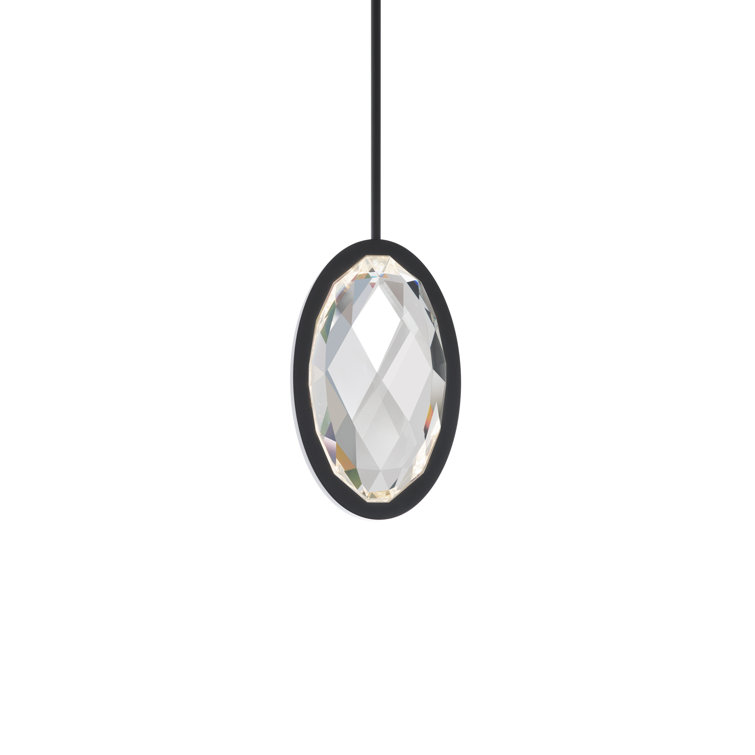 Black Crystal LED Mini Indoor/Outdoor Pendant Light