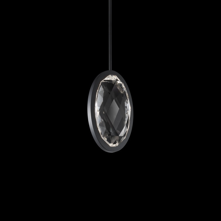 Black Crystal LED Mini Indoor/Outdoor Pendant Light