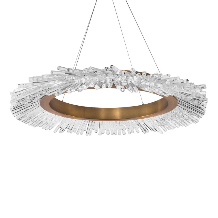 Benediction Crystal LED Aged Brass Indoor/Outdoor Energy Star Pendant