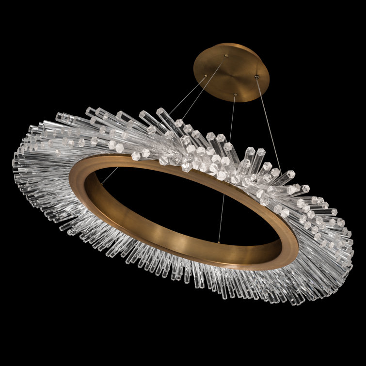 Benediction Crystal LED Aged Brass Indoor/Outdoor Energy Star Pendant