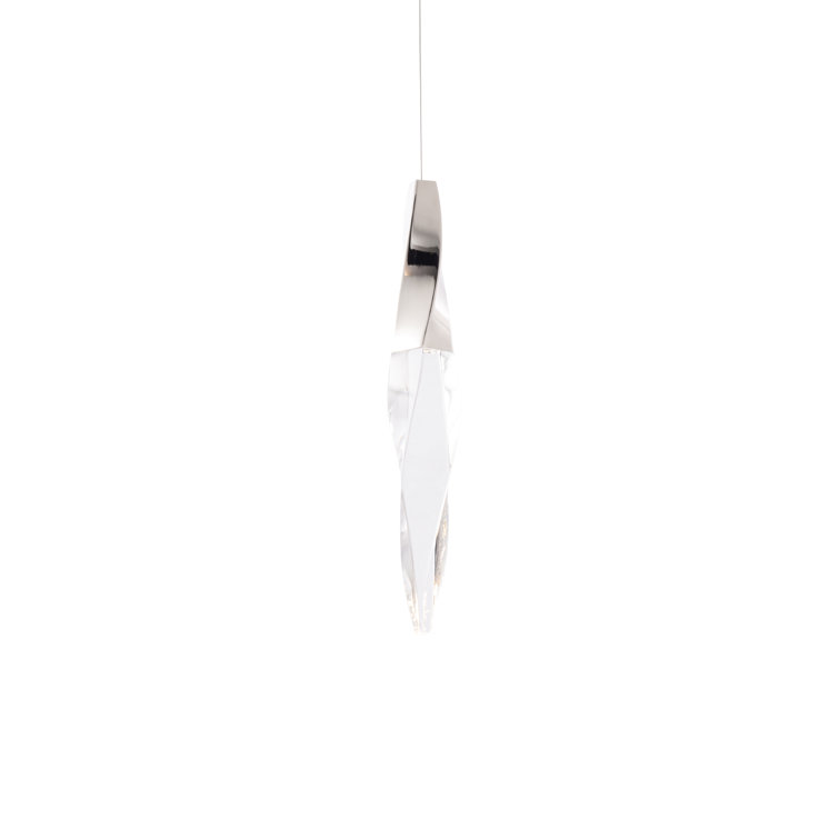 Polished Nickel Crystal LED Mini Pendant Light