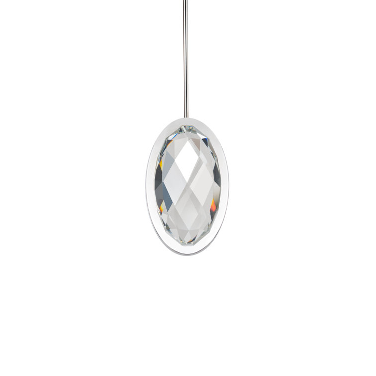 Wonder 1 - Light LED Polished Nickel Mini Pendant with Crystal Facet