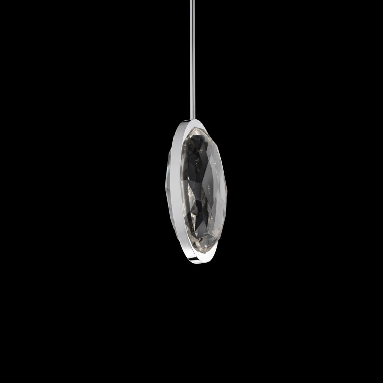 Wonder 1 - Light LED Polished Nickel Mini Pendant with Crystal Facet