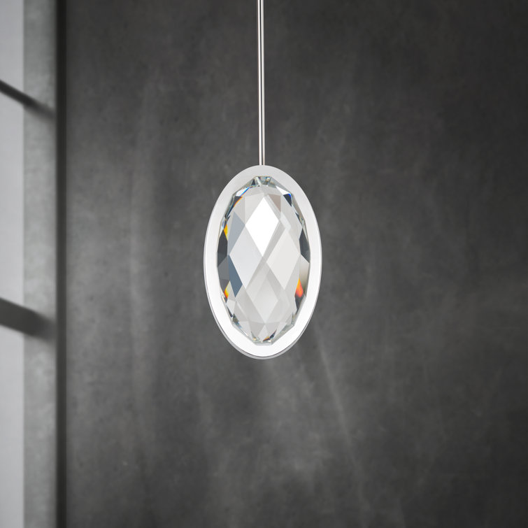 Wonder 1 - Light LED Polished Nickel Mini Pendant with Crystal Facet