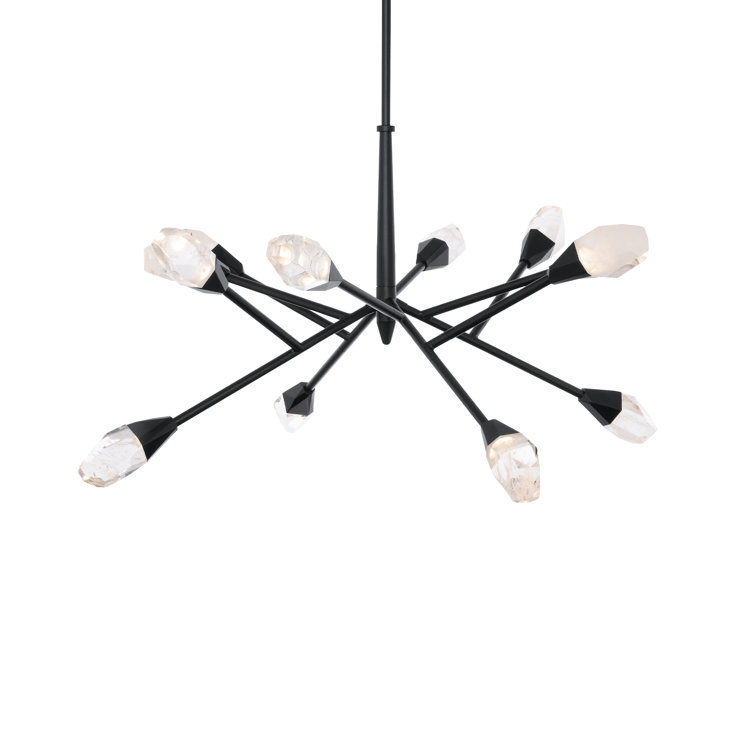Black Crystal LED 12-Light Modern Chandelier
