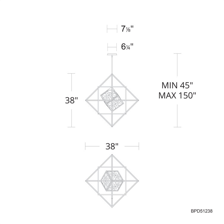 Heracles Black Crystal LED 38'' Indoor/Outdoor Energy Star Pendant
