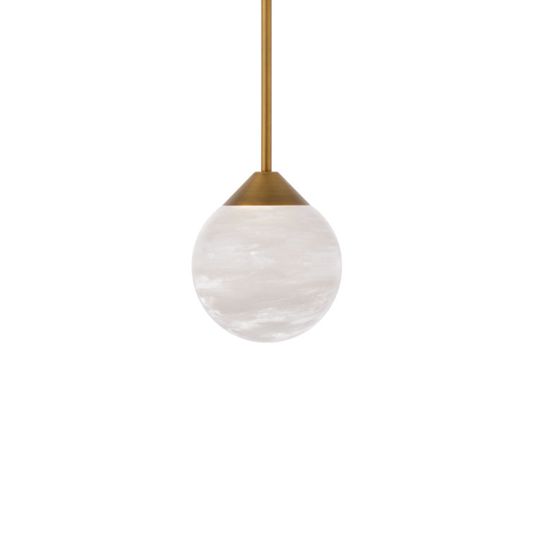Quest Aged Brass Crystal LED Mini Globe Pendant