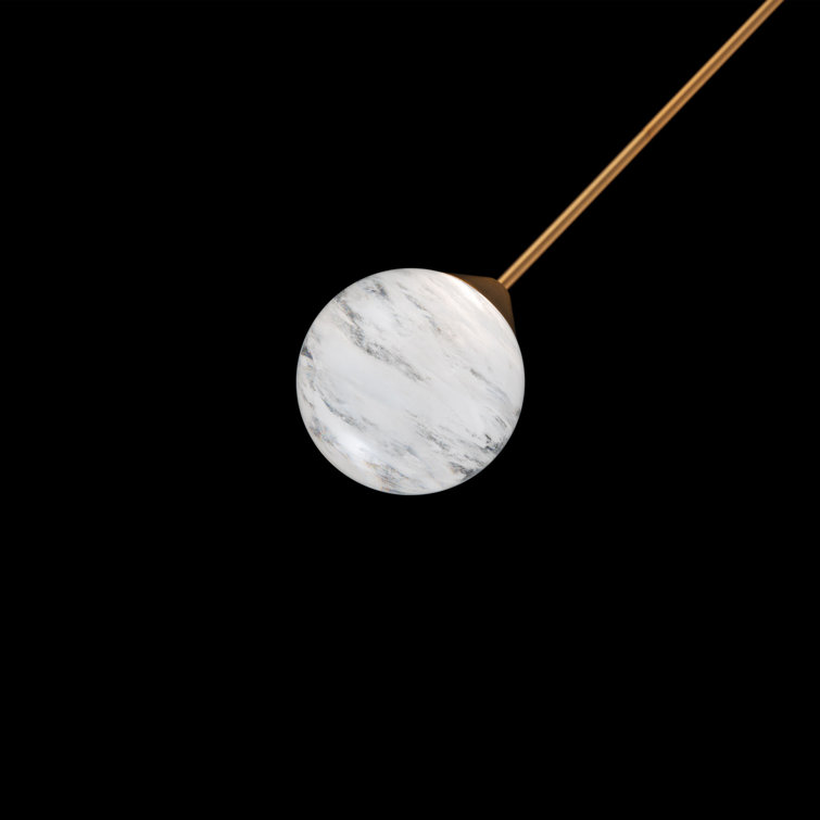 Quest Aged Brass Crystal LED Mini Globe Pendant