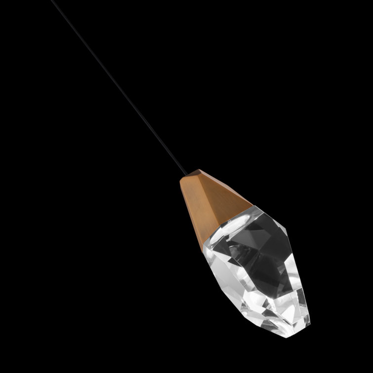 Aged Brass Crystal LED Mini Pendant for Indoor/Outdoor
