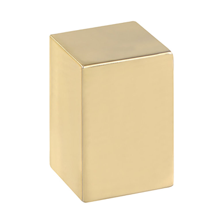 Gold Rectangular Cube Brass Plated Lamp Finial Set