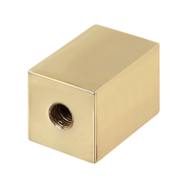 Gold Rectangular Cube Brass Plated Lamp Finial Set
