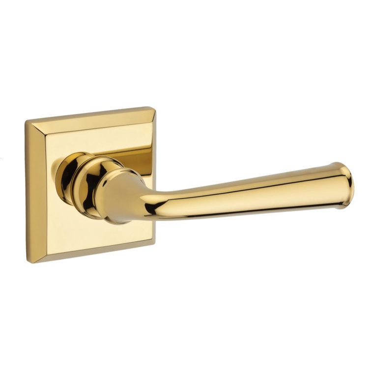 Polished Brass Traditional Square Dummy Door Lever