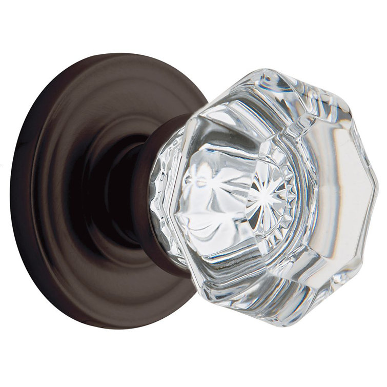 Oil Rubbed Bronze and Crystal Privacy Door Knob
