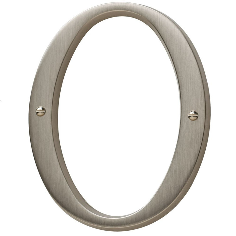 4.75" Polished Brass House Number Zero