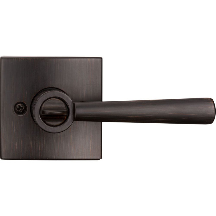 Venetian Bronze Modern Keyed Entry Door Lever with Square Rose