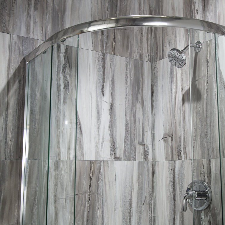 Palisade Louvre Granite Vinyl Tile Shower Kit with Trims