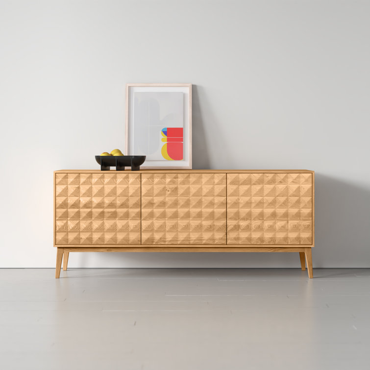 Santino 71'' Oak Mid-Century Modern Pyramid Sideboard
