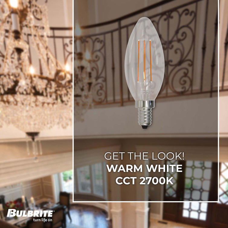 Clear Dimmable LED Edison Candle Light Bulb, 4-Pack