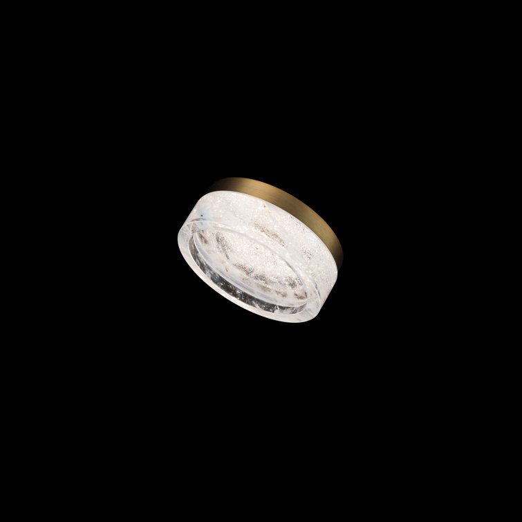 Melange 8" Crystal LED Flush Mount in Aged Brass