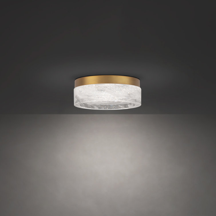 Melange 8" Crystal LED Flush Mount in Aged Brass